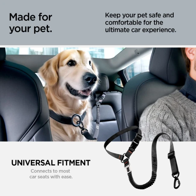 Автотримач Spigen PS100 Universal Car Seat Belt Holder for Pets Black (ACP08926)