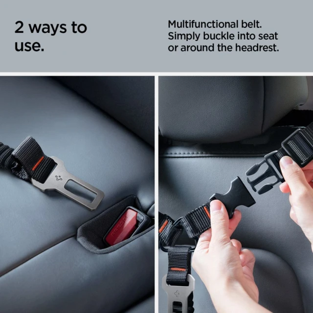 Автотримач Spigen PS100 Universal Car Seat Belt Holder for Pets Black (ACP08926)