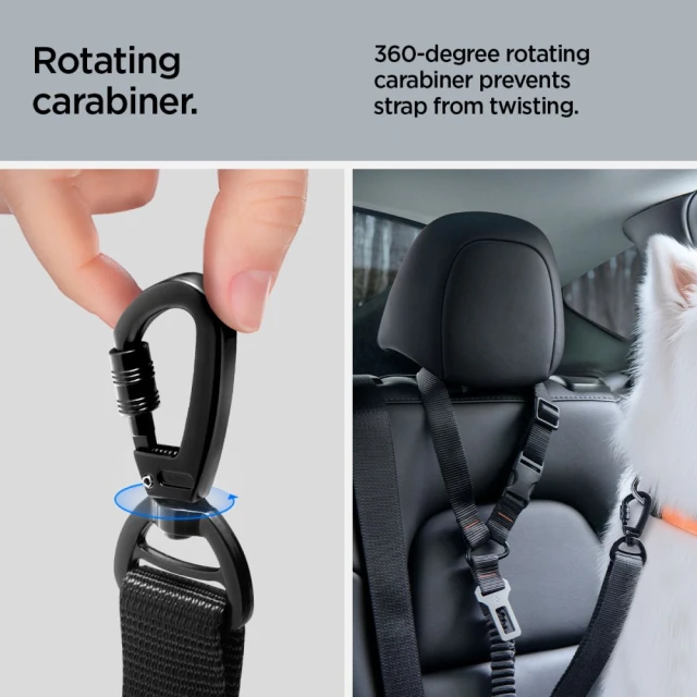 Автотримач Spigen PS100 Universal Car Seat Belt Holder for Pets Black (ACP08926)