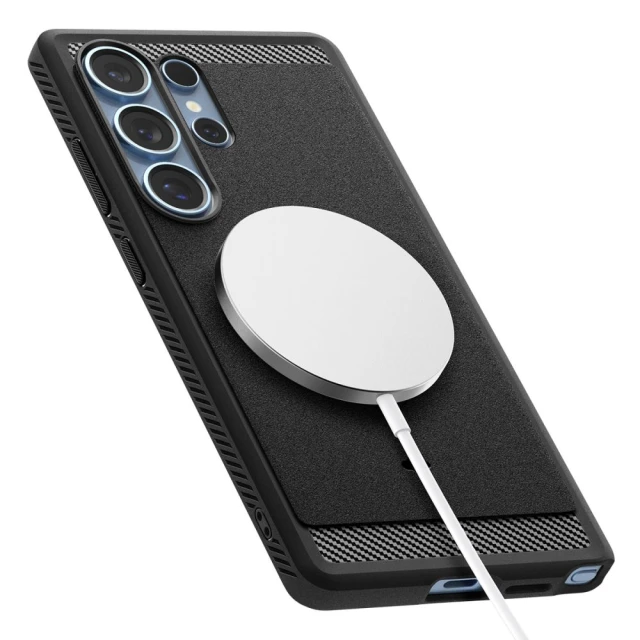 Чохол Spigen Rugged Armor для Samsung Galaxy S25 Ultra (S938) Matte Black with MagSafe (ACS08951)