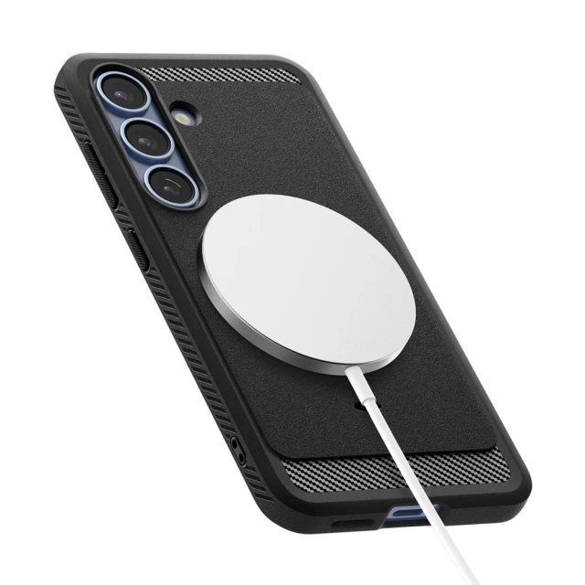 Чохол Spigen Rugged Armor для Samsung Galaxy S25 (S931) Matte Black with MagSafe (ACS08998)