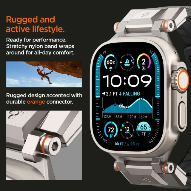 Ремінець Spigen DuraPro Armor для Apple Watch 49 | 46 | 45 | 44 | 42 mm (10 series) Gray (AMP09104)
