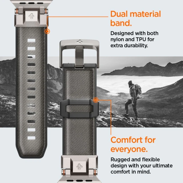Ремінець Spigen DuraPro Armor для Apple Watch 49 | 46 | 45 | 44 | 42 mm (10 series) Gray (AMP09104)