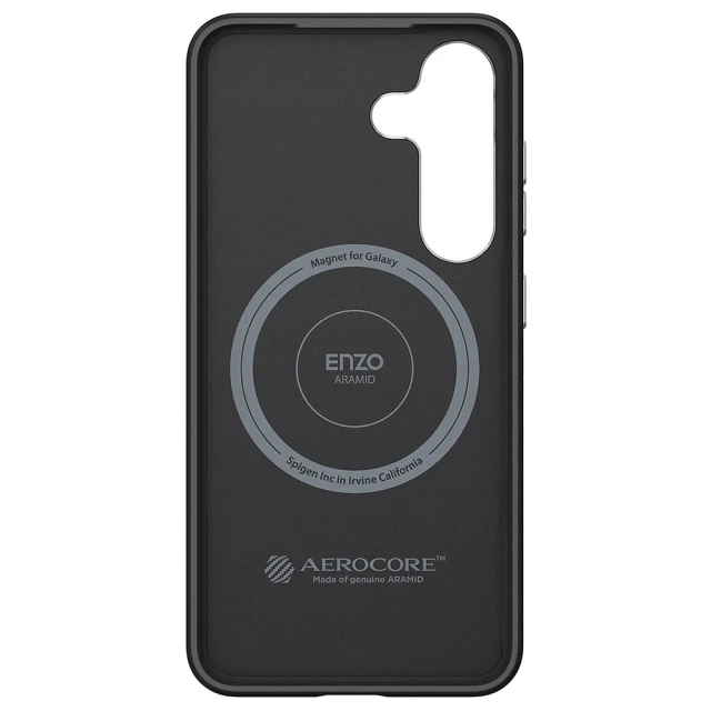 Чохол Samsung Enzo Aramid для Samsung Galaxy S25 (S931) Black Silver with Magnetic Ring (GP-FPS931PGABW)