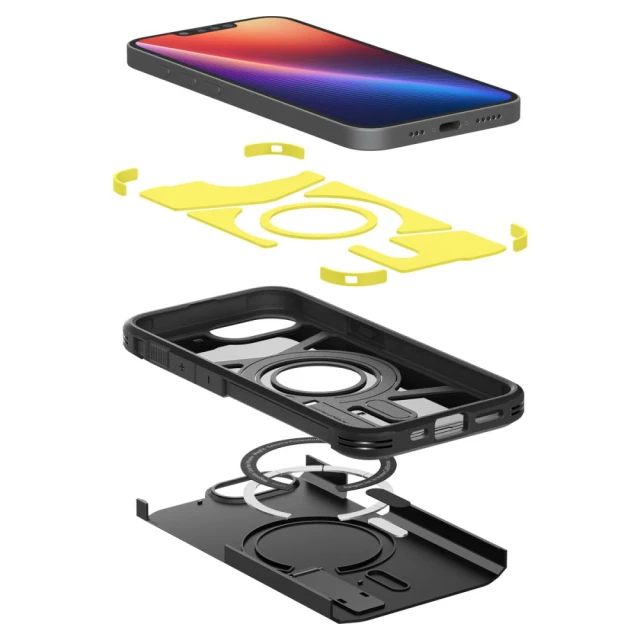 Чохол Spigen Tough Armor для iPhone 16e Black with MagSafe (ACS09137)