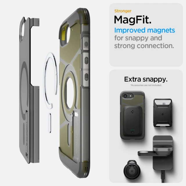 Чехол Spigen Tough Armor AI для iPhone 16e Frost Black with MagSafe (ACS09138)