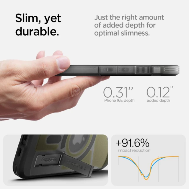 Чехол Spigen Tough Armor AI для iPhone 16e Frost Black with MagSafe (ACS09138)