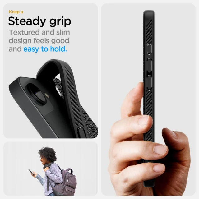 Чохол Spigen Liquid Air Mag для iPhone 16e Matte Black with MagSafe (ACS09151)