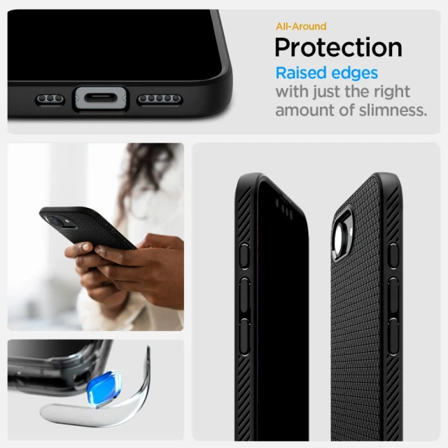 Чохол Spigen Liquid Air Mag для iPhone 16e Matte Black with MagSafe (ACS09151)