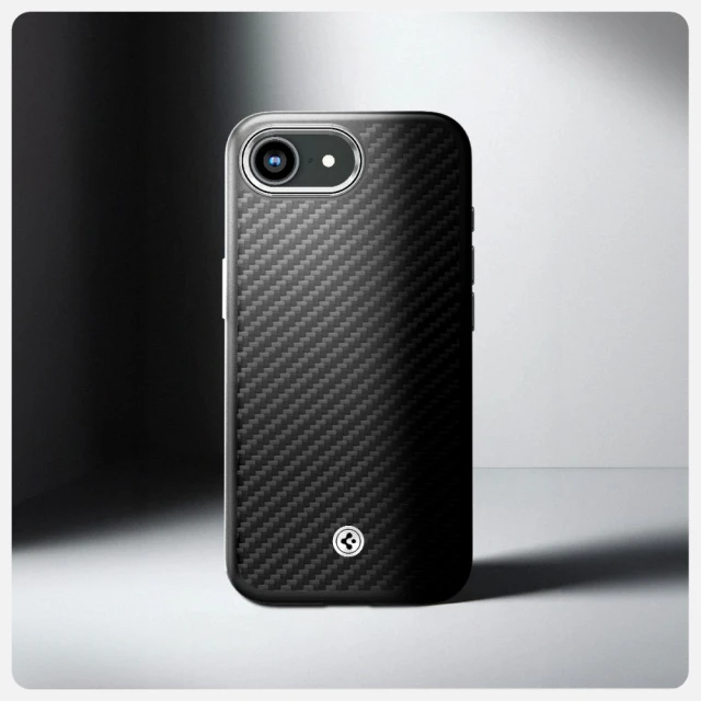 Чохол Spigen Enzo Aramid для iPhone 16e Matte Black with MagSafe (ACS09153)