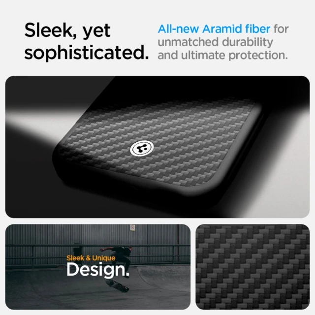 Чохол Spigen Enzo Aramid для iPhone 16e Matte Black with MagSafe (ACS09153)