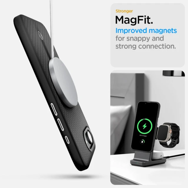 Чохол Spigen Enzo Aramid для iPhone 16e Matte Black with MagSafe (ACS09153)