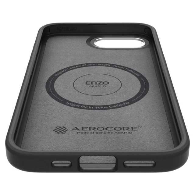 Чохол Spigen Enzo Aramid для iPhone 16e Matte Black with MagSafe (ACS09153)