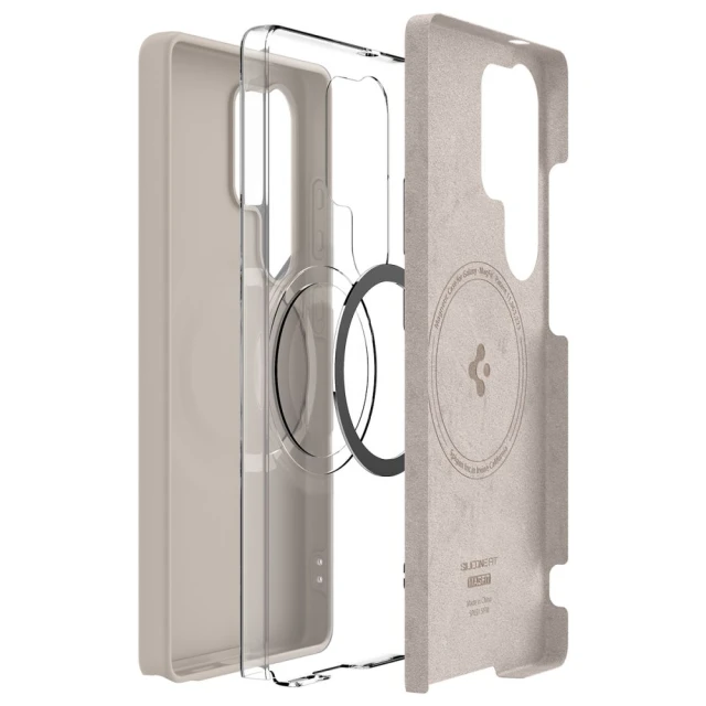 Чохол Spigen Silicone Fit для Samsung Galaxy S25 Ultra (S938) Natural Titanium with MagSafe (ACS09165)
