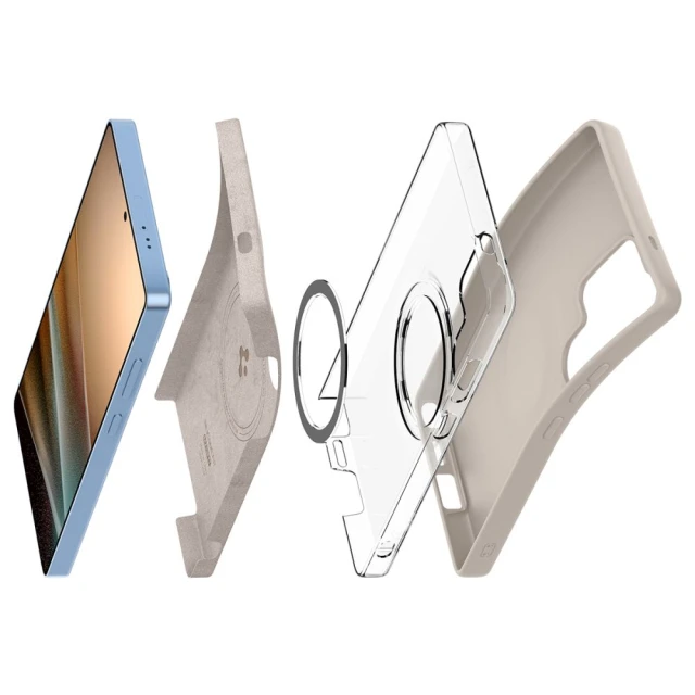 Чохол Spigen Silicone Fit для Samsung Galaxy S25 Ultra (S938) Natural Titanium with MagSafe (ACS09165)