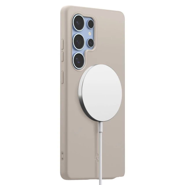 Чохол Spigen Silicone Fit для Samsung Galaxy S25 Ultra (S938) Natural Titanium with MagSafe (ACS09165)