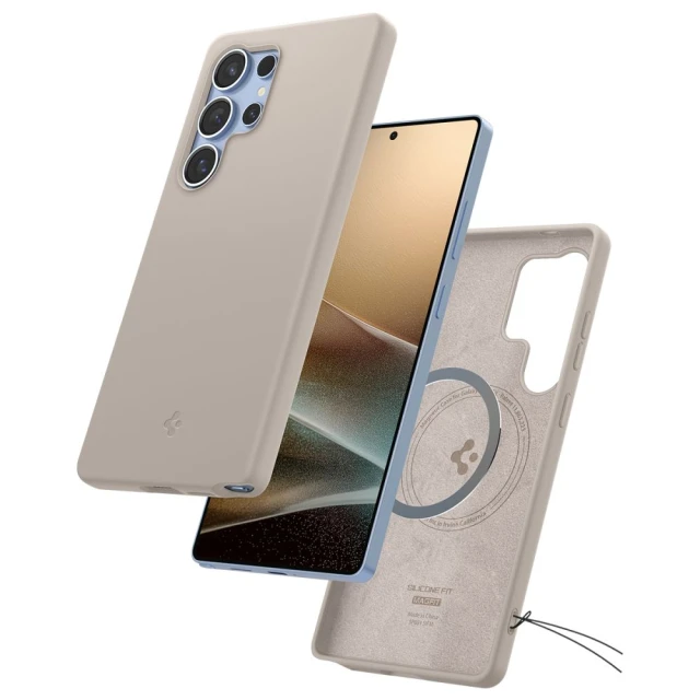 Чохол Spigen Silicone Fit для Samsung Galaxy S25 Ultra (S938) Natural Titanium with MagSafe (ACS09165)