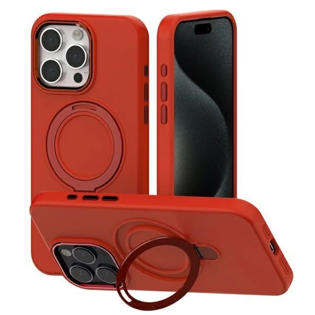 Чехол Mercury MagSafe Stand Silicone для iPhone 15 / 14 / 13 Red with MagSafe (8809972530490)