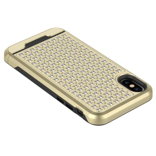 Чохол Zizo Star Diamond Hybrid для iPhone X Gold/Black (DLST-IPHX-GDBK)