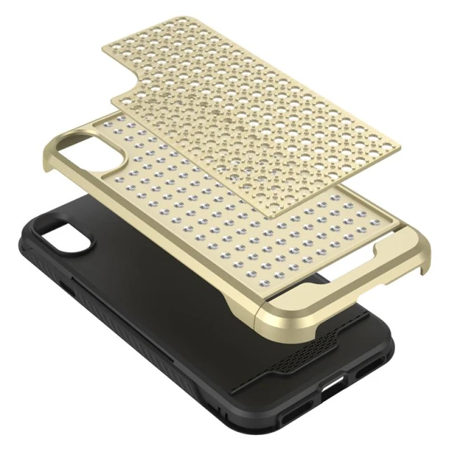 Чохол Zizo Star Diamond Hybrid для iPhone X Gold/Black (DLST-IPHX-GDBK)