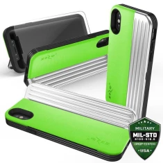 Чохол Zizo Retro Series для iPhone X/Xs Neon Green/Silver зі скла 9H (RET-IPH8-NGRSL)