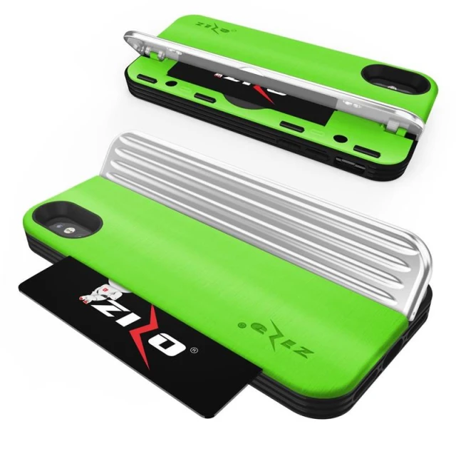 Чохол Zizo Retro Series для iPhone X/Xs Neon Green/Silver зі скла 9H (RET-IPH8-NGRSL)