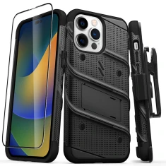 Чохол Zizo Bolt для iPhone 14 Pro Max зі склом 9H Black (BOLT-IPH14PROMAX-BKBK)
