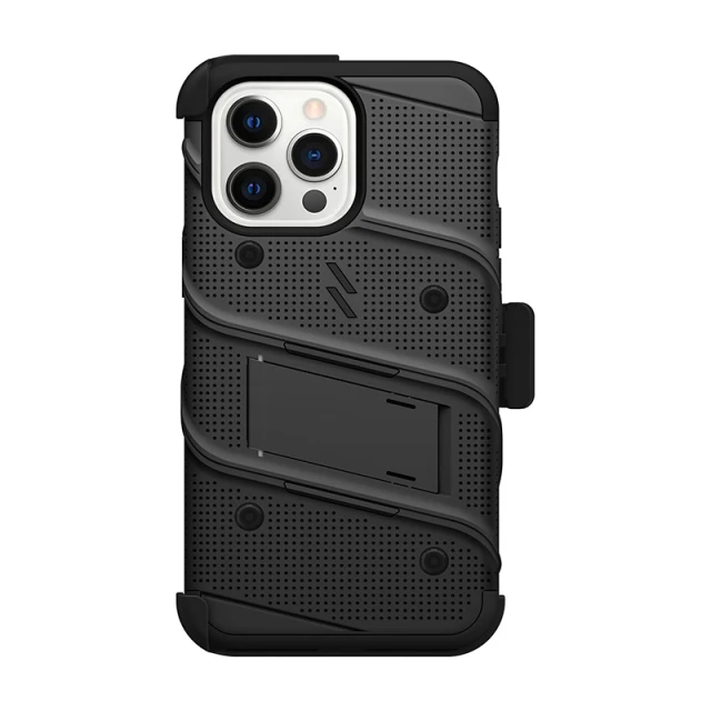 Чехол Zizo Bolt для iPhone 14 Pro Max со стеклом 9H Black (BOLT-IPH14PROMAX-BKBK)
