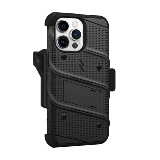 Чехол Zizo Bolt для iPhone 14 Pro Max со стеклом 9H Black (BOLT-IPH14PROMAX-BKBK)