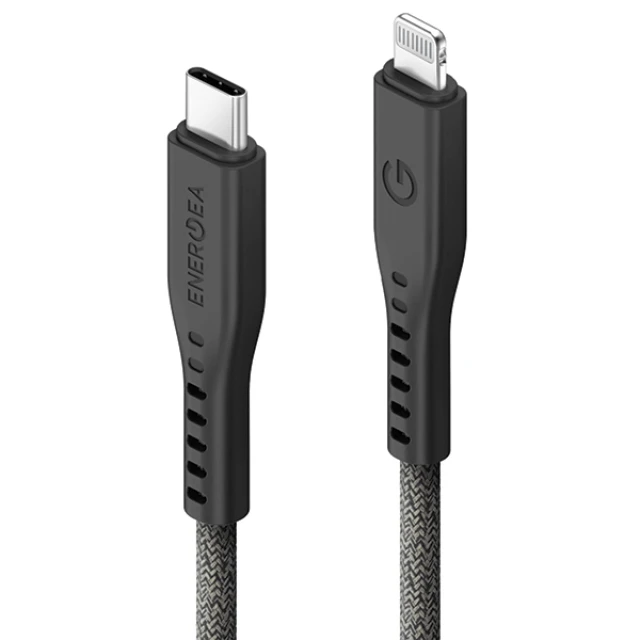 Кабель Energea Flow USB-C к Lightning C94 MFI 1.5m Black 60W 3A PD Fast Charge (CBL-FLCL-BLK150M)
