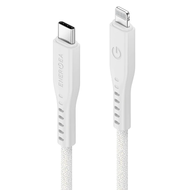 Кабель Energea Flow USB-C до Lightning C94 MFI 1.5m White 60W 3A PD Fast Charge (CBL-FLCL-WHT150M)