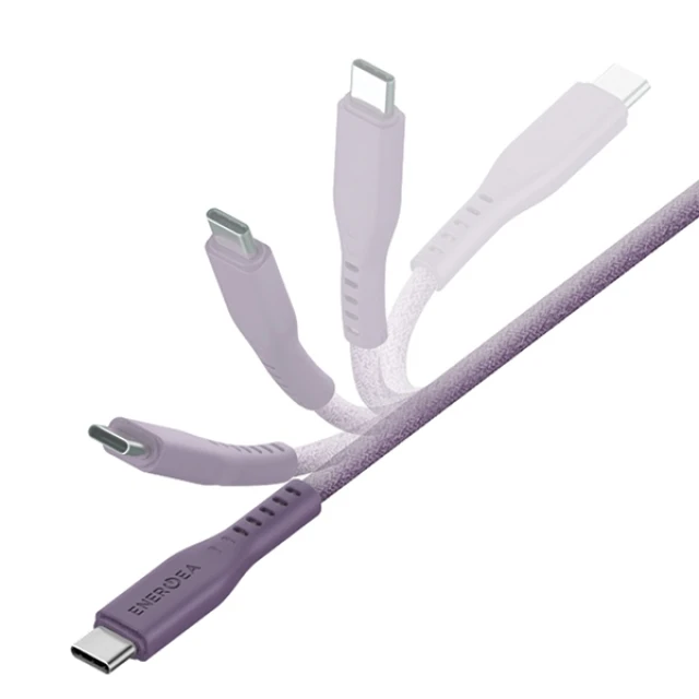 Кабель Energea Flow USB-C до USB-C 1.5m Purple 240W 5A PD Fast Charge (CBL-FLCC-PUR150M)