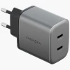 Мережевий зарядний пристрій Energea Ampcharge GaN45 2xUSB-C PD/PPS/QC3.0 45W Grey (CHR-AC2C-GAN45EU)