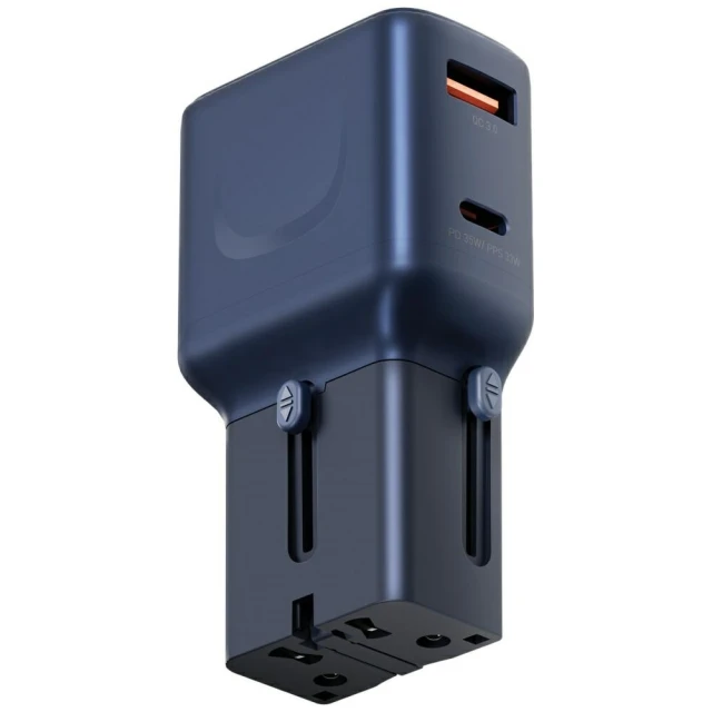 Зарядний пристрій Energea TravelGo Adapter 35 USB-A/USB-C 35W Blue (TGA-35-BLU)