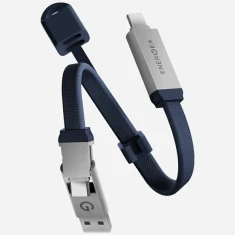 Кабель Energea Sheath Key 2в1 USB-C до USB-C/USB-A 480Mbps 60W 15cm Blue (CBL-SHTHKEY-BLU015)