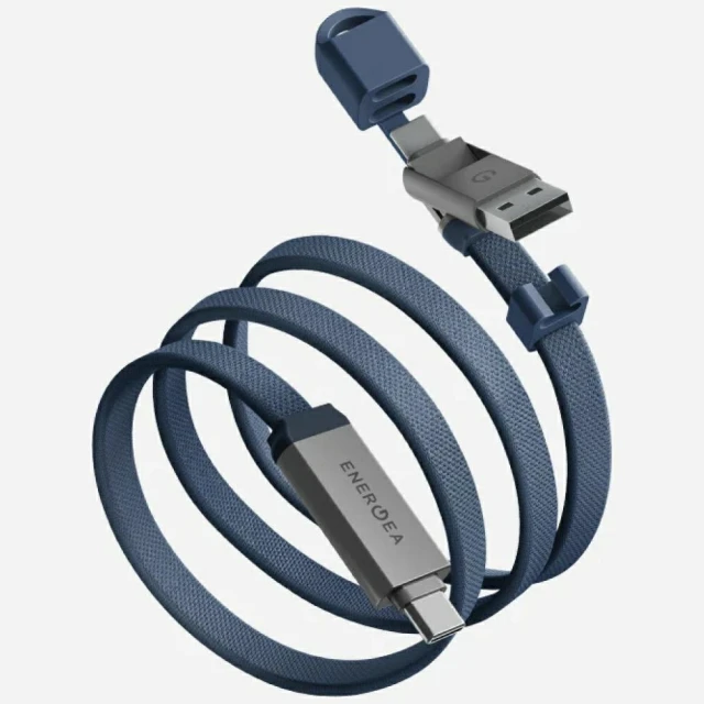 Кабель Energea Sheath Travel 2в1 USB-C до USB-C/USB-A 480Mbps 60W 1.2m Blue (CBL-SHTHTRV-BLU120)
