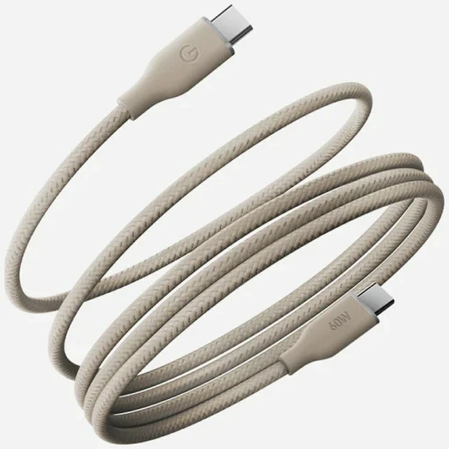 Кабель Energea Helix 60 USB-C до USB-C магнітний 480Mbps 60W 1.5m Beige (CBL-HX60-NAT150)