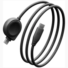 Кабель Energea Flow Duo Watch 2-в-1 USB-C до USB-C + зарядка для Samsung Watch 480Mb/s 60W 1.5m Black (CBL-FLDSAM-BLK)