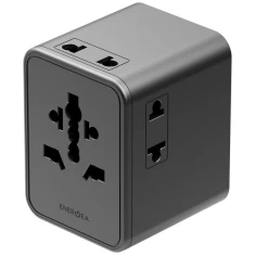 Мережевий зарядний пристрій Energea TravelWorld Adapter Mini GaN 45W PD 3xUSBC/2xUSB-A Gunmetal (TWA-GAN45MINI-GUN)