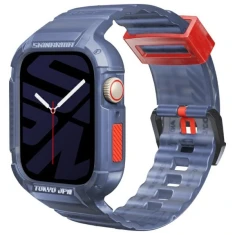 Ремінець + Чохол Skinarma Saido 2in1 для Apple Watch Ultra 3/2/1 49 mm | Series 11/10 46 mm | Series 9/8/7/6/5/4/SE 45 mm | 44 mm Dark Blue (SK-WS-SAI