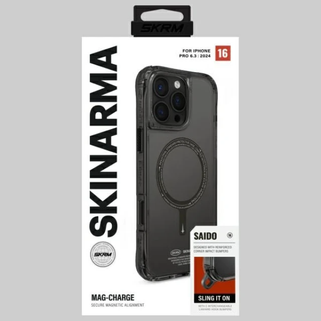 Чохол Skinarma Saido для iPhone 16 Pro Black with MagSafe (SK-2024IPP63-SDOMS-BLK)