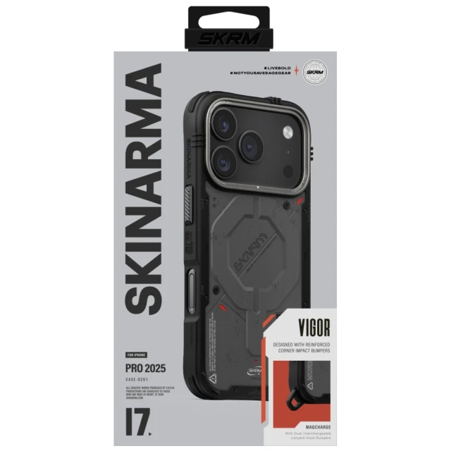 Чохол Skinarma Vigor для iPhone 17 Pro Graphite with MagSafe (SK-2025IPP6.3-VGR-CHAR)