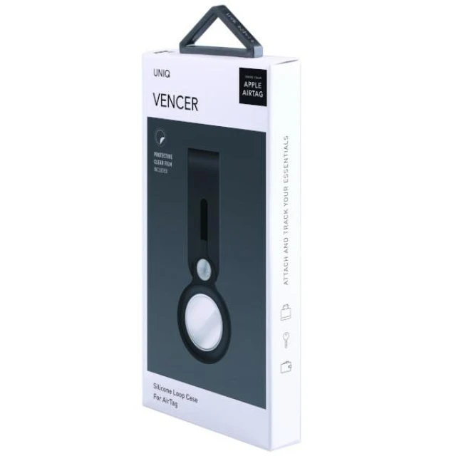 Брелок-підвіска UNIQ Vencer Silicone для AirTag Charcoal (UNIQ-AIRTAG-VENDGRY)