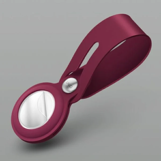 Брелок-підвіска UNIQ Vencer Silicone для AirTag Burgundy (UNIQ-AIRTAG-VENMRN)