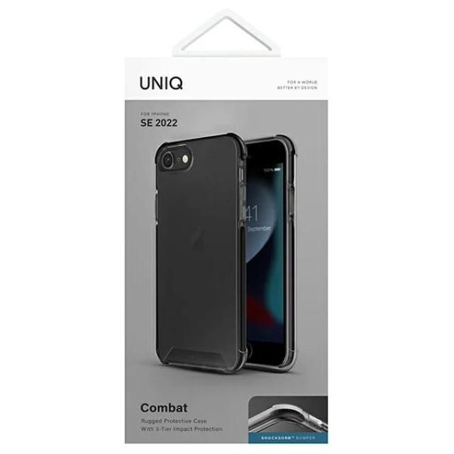 Чохол Uniq Combat для iPhone SE 2022/SE 2020 | 8 | 7 Carbon Black (UNIQ-IPSE(2022)HYB-COMBLK)