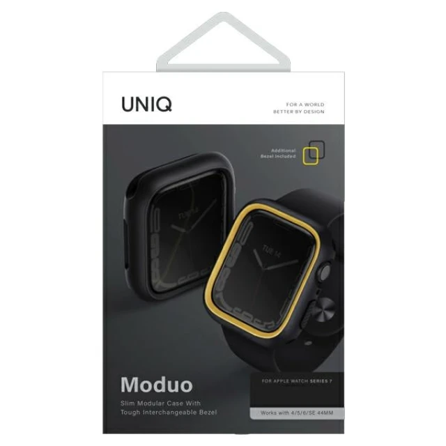 Чохол Uniq Moduo для Apple Watch 4/5/6/7/8/SE 40 | 41 mm Midnight Mustard (UNIQ-41MM-MDBLKMUS)
