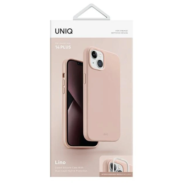 Чохол Uniq Lino для iPhone 14 Plus Blush Pink (UNIQ-IP6.7M(2022)-LINOPNK)