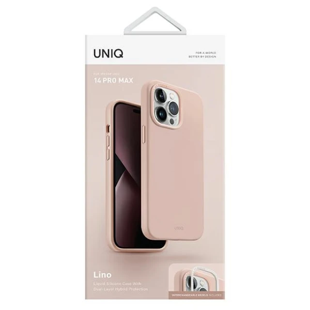 Чохол Uniq Lino для iPhone 14 Pro Max Blush Pink (UNIQ-IP6.7PM(2022)-LINOPNK)
