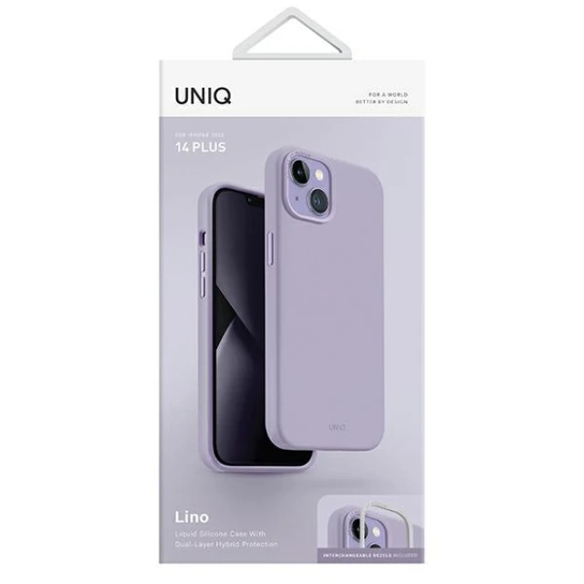 Чохол Uniq Lino для iPhone 14 Plus Lilac Lavender (UNIQ-IP6.7M(2022)-LINOLAV)