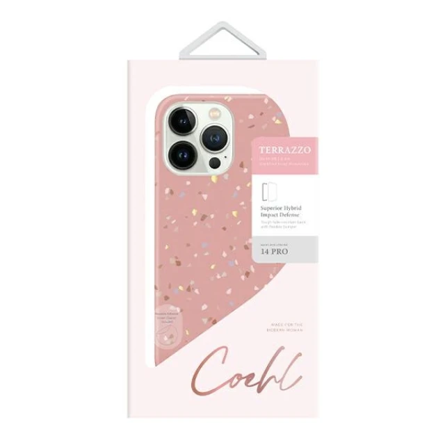 Чохол Uniq Coehl Terrazzo для iPhone 14 Pro Coral Pink (UNIQ-IP6.1P(2022)-TEZCPK)